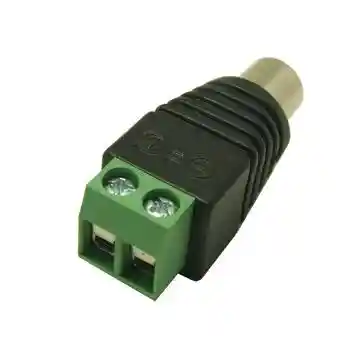 Fiche RCA femelle avec bornes à vis pour CCTV.